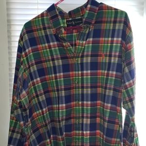 Mens Ralph Lauren plaid long-sleeve shirt size XL